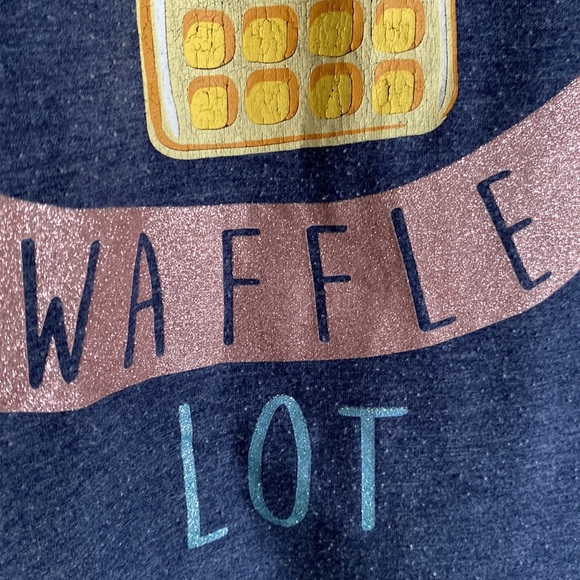 Ardene blue medium short sleeve tee. “I love you a waffle lot”😊❤️ - Picture 5 of 8
